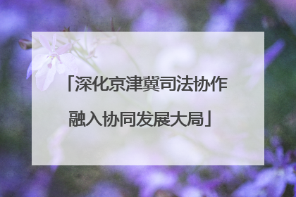 深化京津冀司法协作 融入协同发展大局