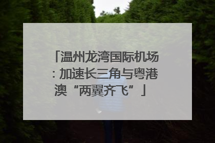 温州龙湾国际机场：加速长三角与粤港澳“两翼齐飞”