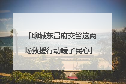 聊城东昌府交警这两场救援行动暖了民心