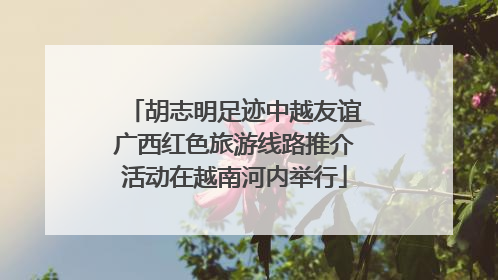 胡志明足迹中越友谊广西红色旅游线路推介活动在越南河内举行