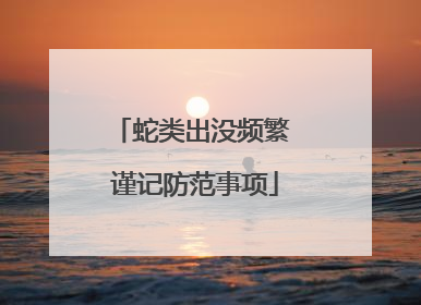 蛇类出没频繁 谨记防范事项
