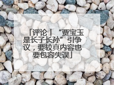 评论丨“贾宝玉是长子长孙”引争议，要较真内容也要包容失误
