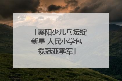 襄阳少儿乓坛绽新星 人民小学包揽冠亚季军