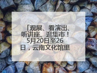 观展、看演出、听讲座、逛集市！5月20日至26日，云南文化馆里玩场多