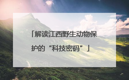 解读江西野生动物保护的“科技密码”