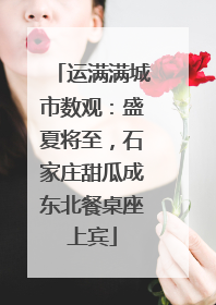 运满满城市数观：盛夏将至，石家庄甜瓜成东北餐桌座上宾