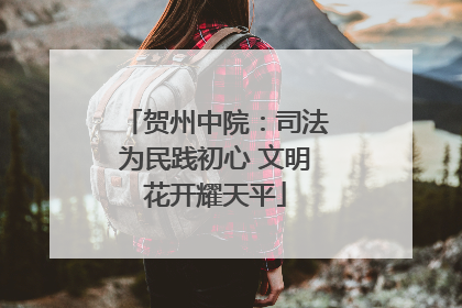 贺州中院：司法为民践初心 文明花开耀天平