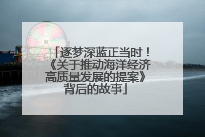 逐梦深蓝正当时！《关于推动海洋经济高质量发展的提案》背后的故事