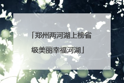 郑州两河湖上榜省级美丽幸福河湖