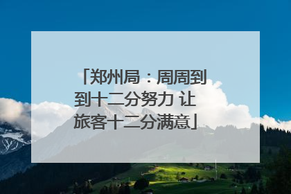 郑州局：周周到到十二分努力 让旅客十二分满意