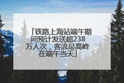 铁路上海站端午期间预计发送超238万人次，客流最高峰在端午当天