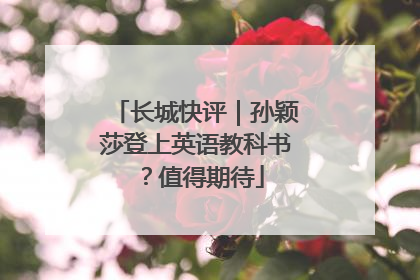 长城快评｜孙颖莎登上英语教科书？值得期待