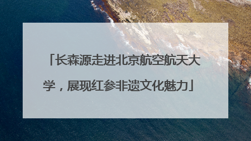 长森源走进北京航空航天大学，展现红参非遗文化魅力