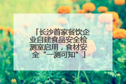 长沙首家餐饮企业自建食品安全检测室启用，食材安全“一测可知”