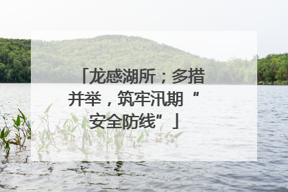 龙感湖所；多措并举，筑牢汛期“安全防线”