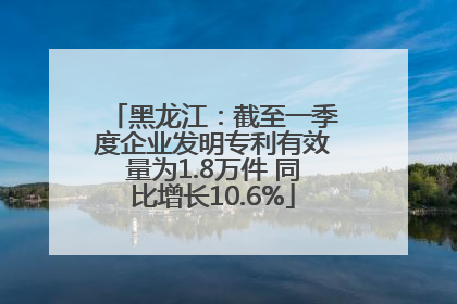 黑龙江：截至一季度企业发明专利有效量为1.8万件 同比增长10.6%