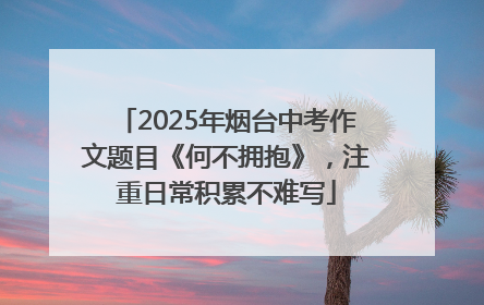 2025年烟台中考作文题目《何不拥抱》，注重日常积累不难写