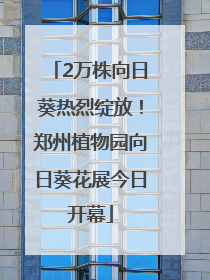 2万株向日葵热烈绽放！郑州植物园向日葵花展今日开幕