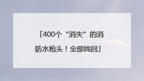 400个“消失”的消防水枪头！全部找回