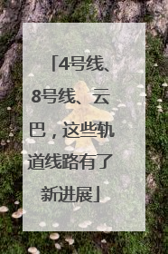 4号线、8号线、云巴，这些轨道线路有了新进展