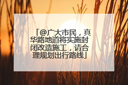 @广大市民，真华路地道将实施封闭改造施工，请合理规划出行路线