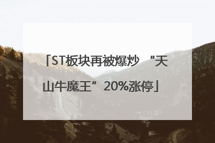 ST板块再被爆炒 “天山牛魔王”20%涨停